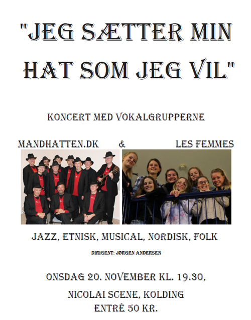 Plakaten fra den frste koncert med Les Femmes.